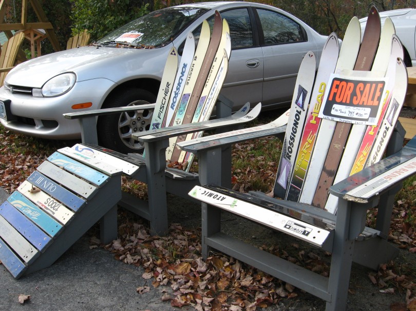 Adirondack Chairs Made From Old Skis